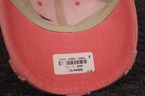 Adams Distressed Cap / Hat Medical Symbol Pink Tan Mesh Back Snap Back NEW - Picture 7 of 10