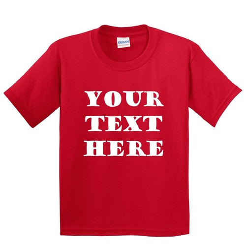 YOUTH KIDS PERSONALIZED CUSTOM PRINT YOUR OWN TEXT ON A T-SHIRT CUSTOMIZED TEE - Picture 4 of 18
