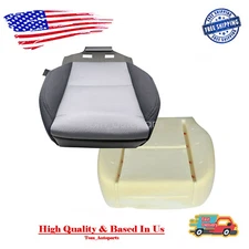 For 07-14 Silverado 1500 Driver Bottom Cloth Seat Cover Black & Gray +Foam Pad