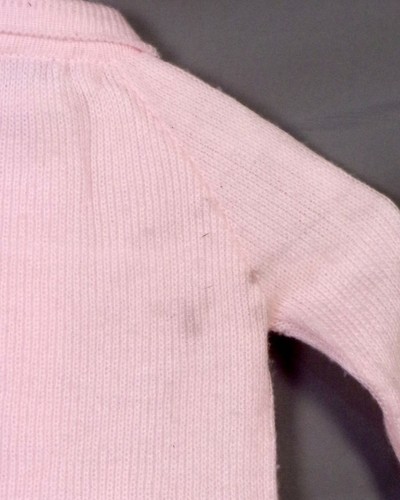 vtg 60s Marshall Field Baby Pink Girl Sweater Jacket DB Peter Pan Collar 18 Mos. - Picture 4 of 5