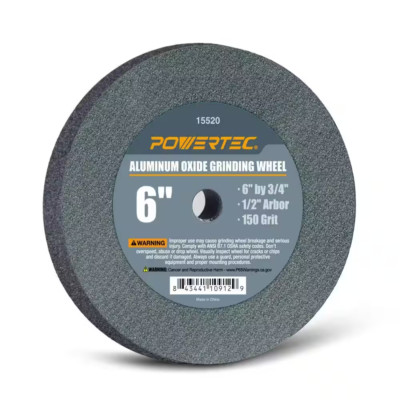 6in. x 3/4in. 150-Grit 1/2 in. Arbor Aluminum Oxide Grinding Wheel Bench Grinder