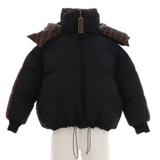 Fendi Women's Forever Reversible Hooded Puffer Jacket Zucca Quilted Polyester