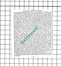 Professor Edward Forbes Wardie Edinburgh Obituary - 1854  SMALL Clipping