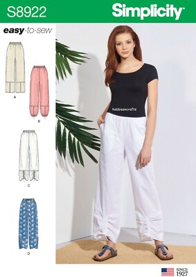 SIMPLICITY 8922 MISSES PULL ON HOSE einfaches Schnittmuster Größen 6-12 & 14-22 EINFACH