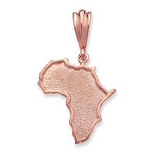 Real Pure Copper Copper Large African Map Pendant