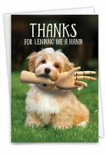 1 Funny Thank You Card with Envelope - Lending A Hand