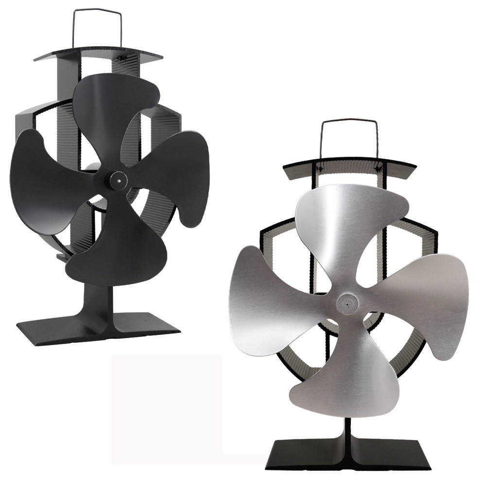 Lincsfire 4 Blade Heat Powered Wood Log Burning Fire Burner Mini Stove Top  Fan | eBay