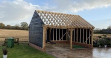 Two Bay Oak Framed (Oak Fronted) Full Height Eaves Garage / Cartlodge