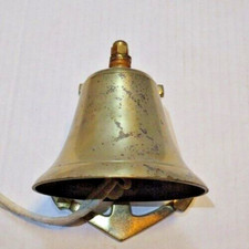 VTG Lacquered Brass Bell Anchor Mount Indoor Outdoor Loud Nautical Maritime