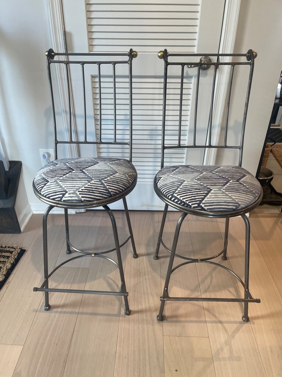 Vintage Charleston Forge Swivel Kitchen Counter/Barstools—A Pair