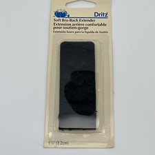 Dritz Soft Bra-Back Extender 1-1/4" Black 2 Hooks -56620-1