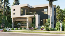 BLUEPRINTS CONTEMPORARY TWO STORY HOUSE PLAN ARCHUP #101