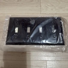 GE 1960s Round Corners Smooth Brown Bakelite Switch Plate Wall Box Cover Vintage