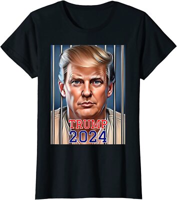 Donald Trump Indicted Lock Him Up Jail Arrest Trump Ladies' Crewneck T-Shirt