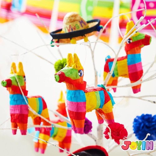 Syncfun Mini Donkey Pinatas Cinco De Mayo Rainbow Color for Fun Fiesta Party - Picture 6 of 7