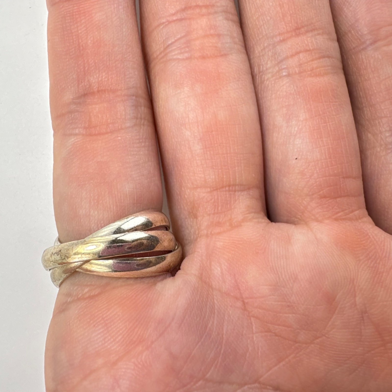 VTG Solid Sterling Silver 925 Interlocking Bands … - image 6