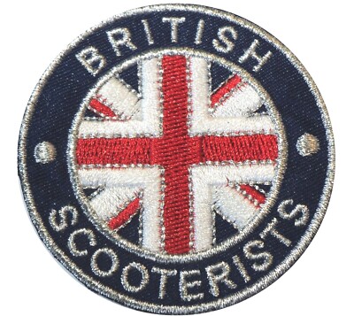 Britischer Rollerfahrer GB Union Flagge Großbritannien Bügelbild/Aufnähen bestickt MODS Patch NEU