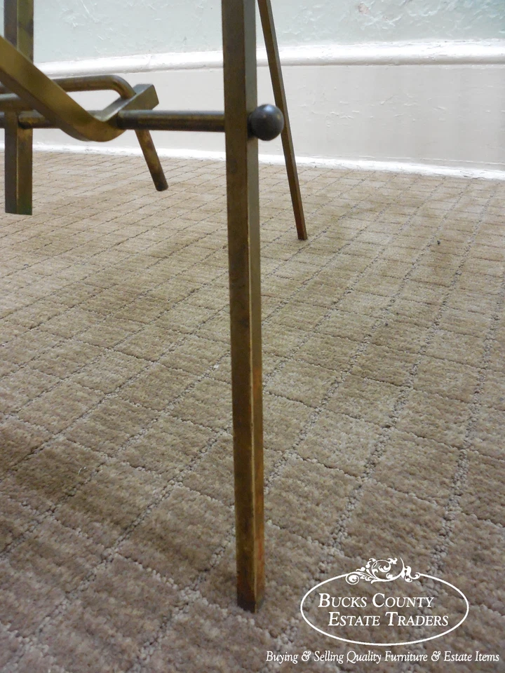 Mid Century Vintage Italian Brass Folding Collapsible Easel Magazine Stand Foto 4 de 4