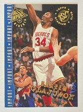 Stadium Club Base 1995 todas las importaciones #301 Hakeem Olajuwon Salón de la fama Houston Rockets