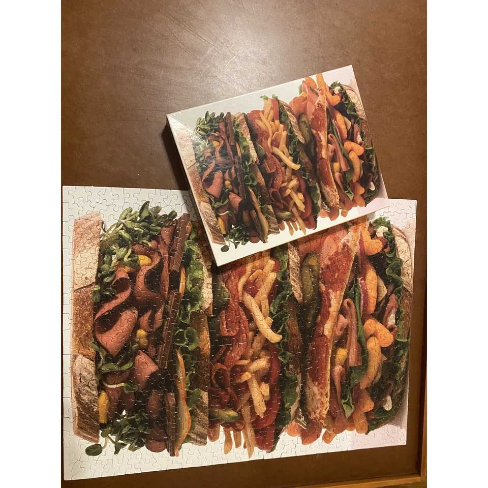 Quebra-cabeça Springbok pilha de lanches 500 peças sanduíche de comida vintage completo vintage vintage - Imagem 2 de 4