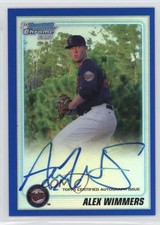 2010 Bowman Draft Chrome Prospects Blue Refractor 105/150 Alex Wimmers Auto 2t4