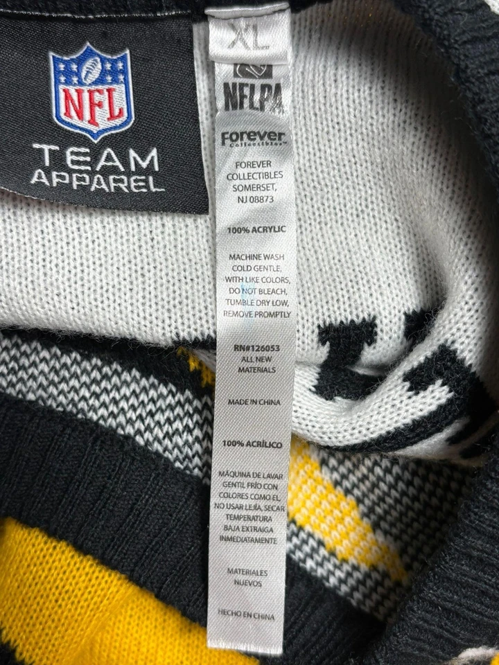 Pittsburgh Steelers Sweater Mens XL Black Yellow NFL Football Roethlisberger #7 - Image 3 of 4