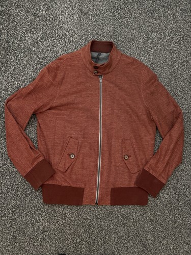 New & Lingwood Men’s Knitted Jacket Linen Cotton Brown Rust Summer Size XL - Picture 2 of 10