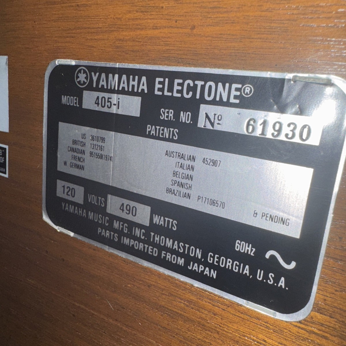 YAMAHA　Electone　EL-87 リズム・テンポ操作部とその基板 Yamaha Electone 405-i Organ | eBay