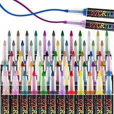 60 Colors Acrylic Paint Pens Set DIY Art Markers for Rock, Wood, Glass Canva