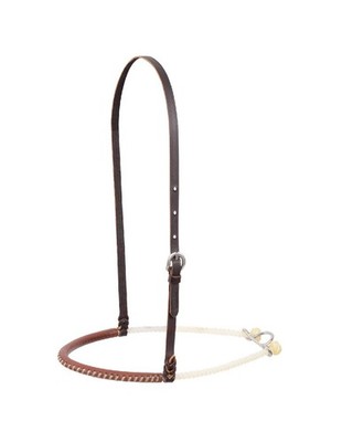 Martin Saddlery Noseband Single Rope Leather Covered Brown NB100SRL