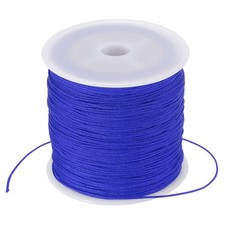 109Yard Nylon Satin Cord 0.8mm Beading String Braided Rope Dark Blue