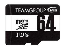Team Group Inc TUSDX64GCL10U03 MicroSDXC Card 64GB UHS I With Adapter