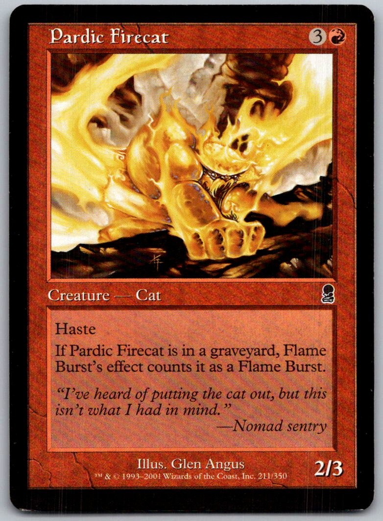 Pardic Firecat 211 Common Odyssey Magic: The Gathering Lightly Played
