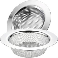 LASSHSWA 2 Pcs Kitchen Sink Strainer Stainless Steel, Mesh and Silver