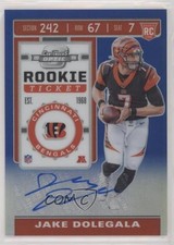 2019 Contenders Optic Rookie Ticket Blue Prizm 6/75 Jake Dolegala #197 Auto 0c6