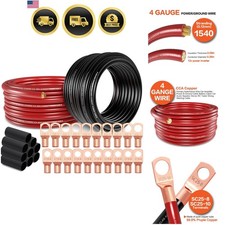 4 Gauge Power Ground Wire Kit 25ft Red Black Copper Clad Auto Amp Wiring