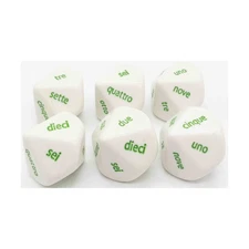 Koplow Foreign Language Dice d10 20mm Number Dice 1-10 - Italian Words (6) New