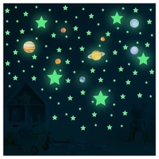 STNRST-IN Glow in The Dark Stars and Planet Solar System Walls 109 Fluorescen...