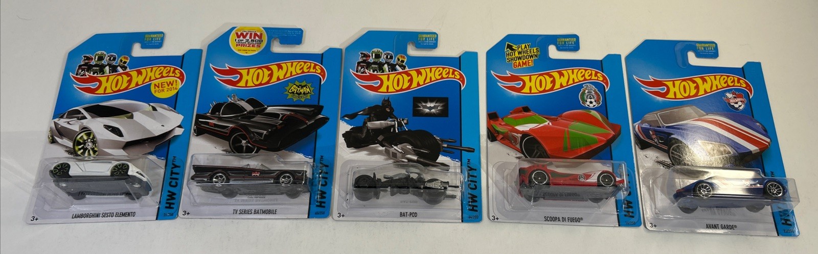 Hot Wheels 2014 Lamborghini, Batmobile, Bat-Pod, Avant Garde, Scoopa L 5