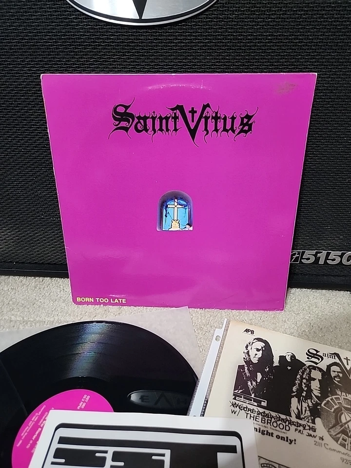 Saint Vitus Born Too Late Lp Vinyl OG TRUE 1st 1986 Press W/Catalog/OG Flyer VG+ Foto 2 de 4