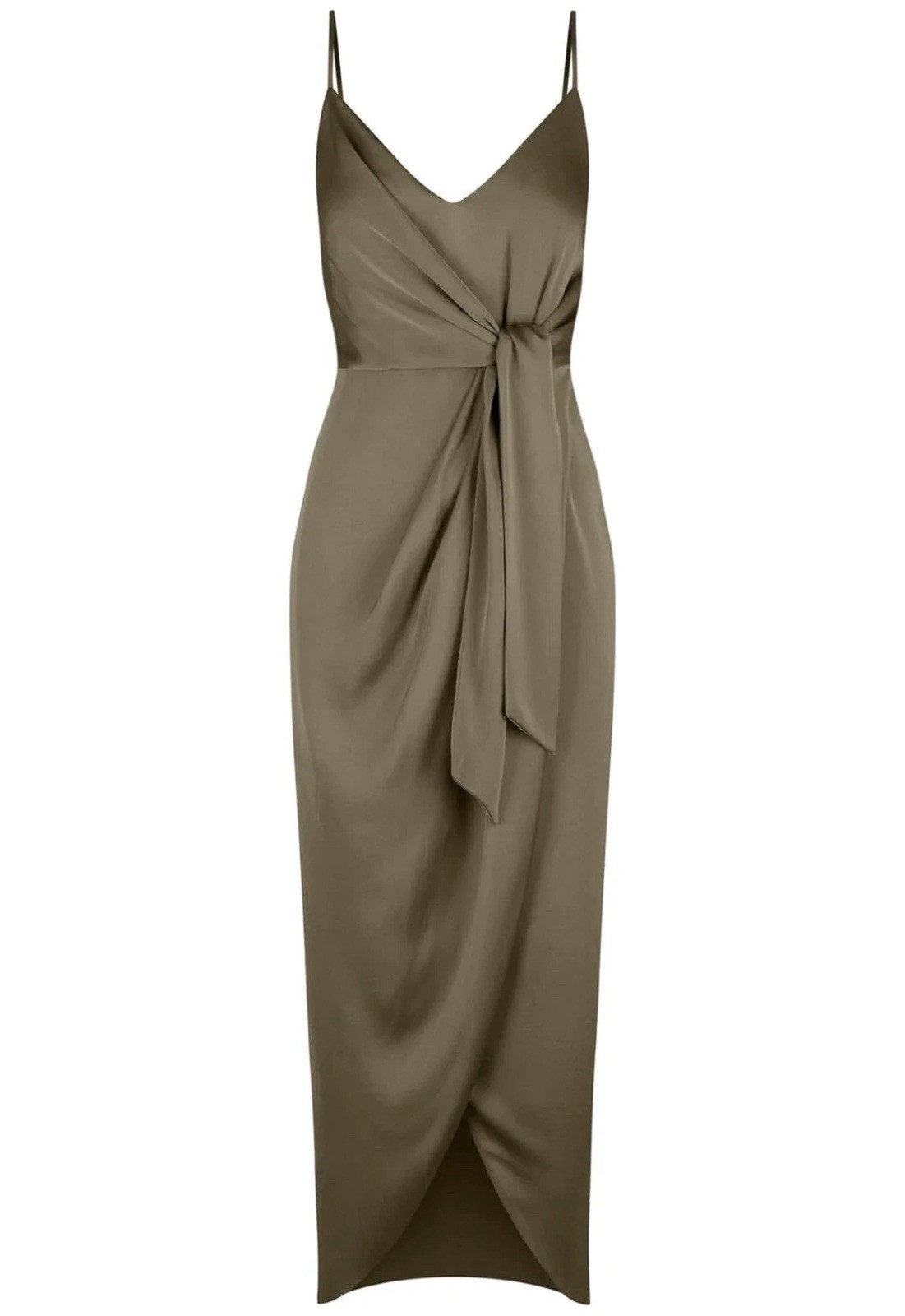 Shona Joy Luxe Tie Front Coctail Dress In Pine Sz 14 New