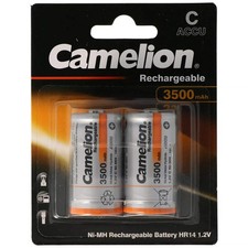 2 CAMELION BATTERIES C RECHARGEABLE HR14 NiMH ACCU 1.2V NI-MH 3500mAh 2BL NEW