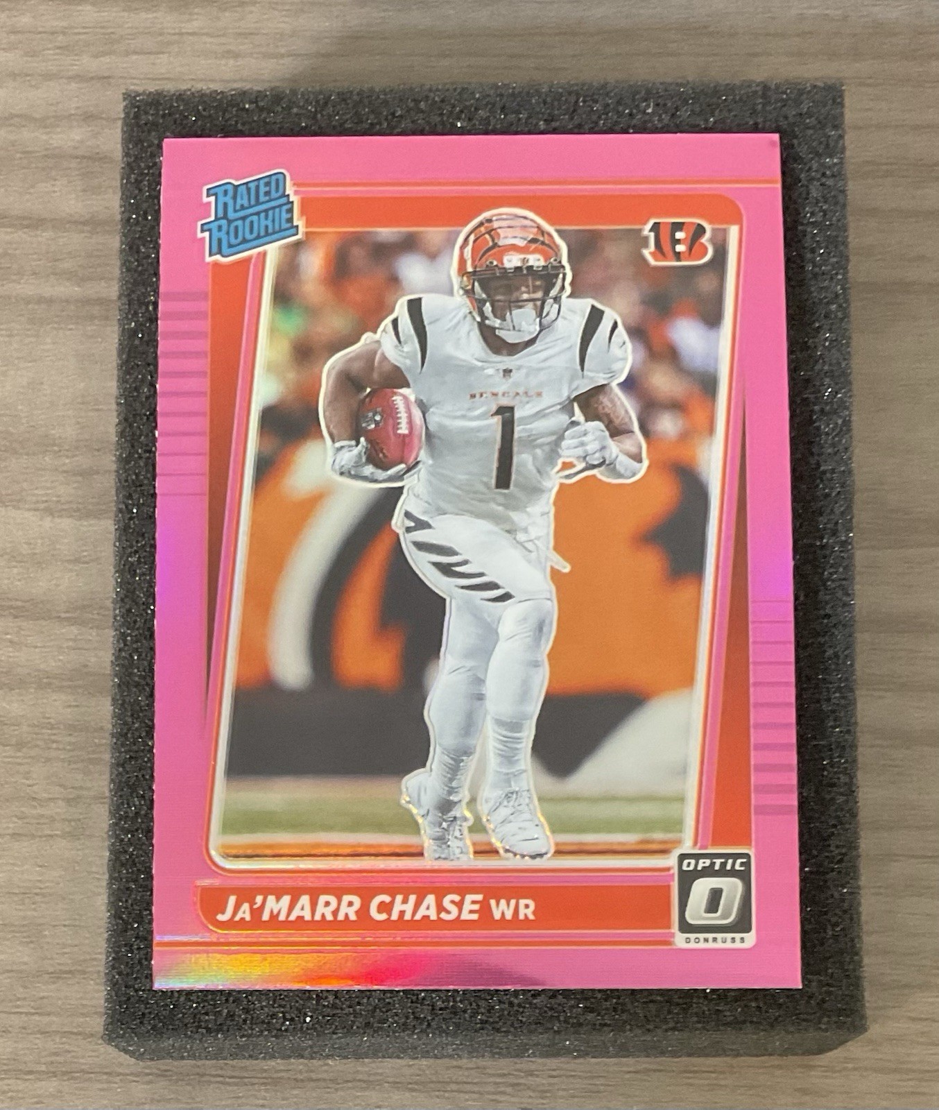 2021 Panini Donruss - Rated Rookie Ja'Marr Chase #P-262 Optic Holo Pink Preview