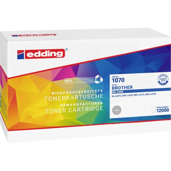 Edding Trommel Ersetzt Brother DR-2400 Kompatibel Schwarz 12000 Seiten EDD-1070-image