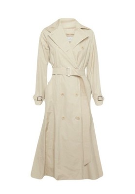  MAX MARA Trenchcoat Doppelreiher Wasserdicht Popeline Baumwolle Trenchcoat Wedel S
