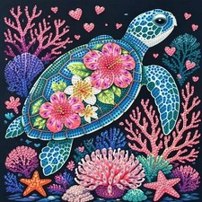 Ocean Special Shape Diamond Art Kits for Adults,Home Decor 12x12In
