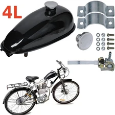 New 4L 1 Gal Gas Fuel Petrol Tank For 49cc 66cc 80cc Engine Motorized Bicycle US