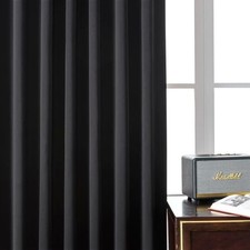 Joydeco Black Blackout Curtains 96 Inches Long, Black Out Curtains 96 InchLength