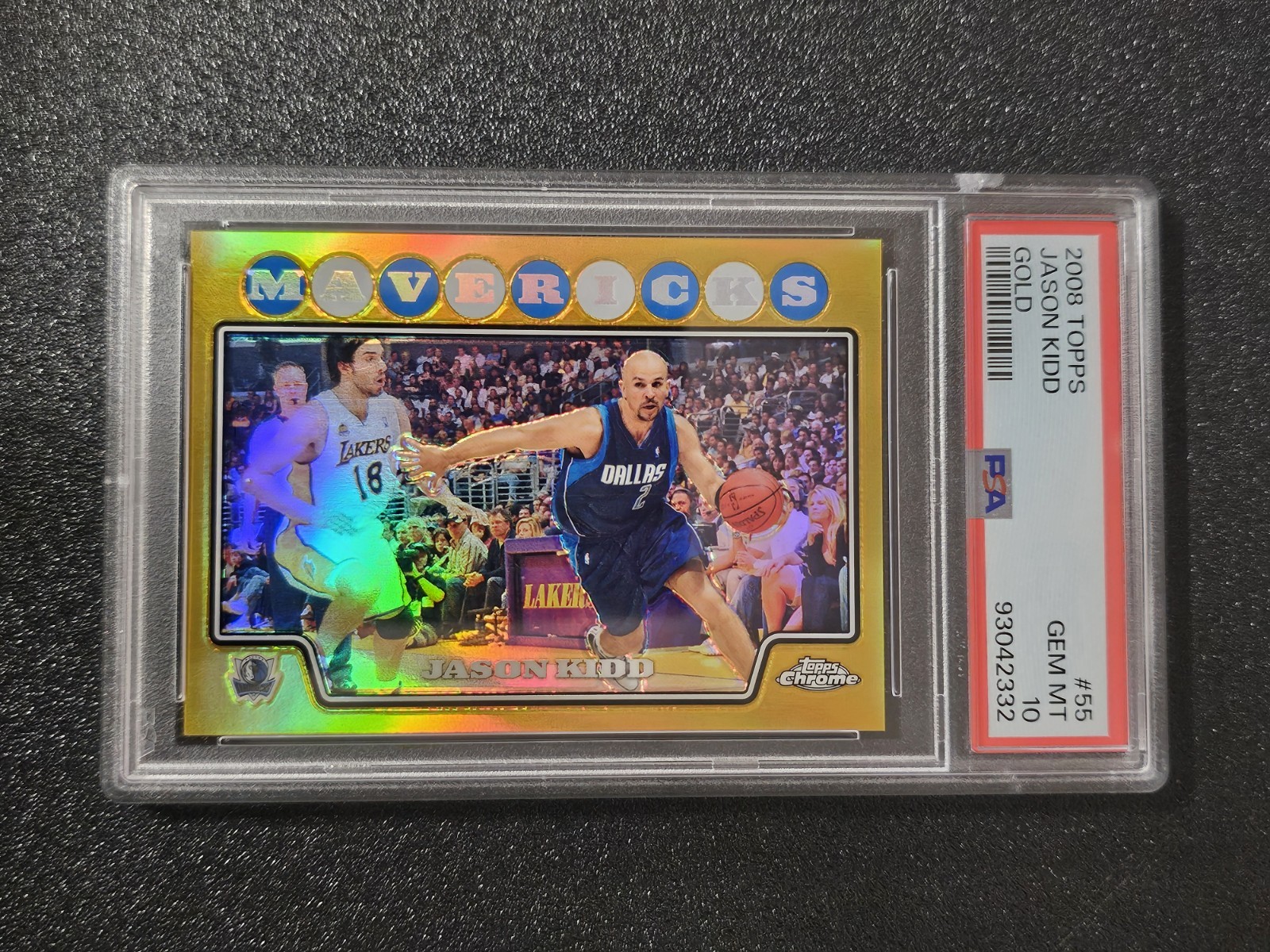 2008 Topps Chrome Jason Kidd #55 Gold Refractor 37/50 PSA 10
