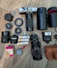 Lot of vintage cameras, lenses and accessories